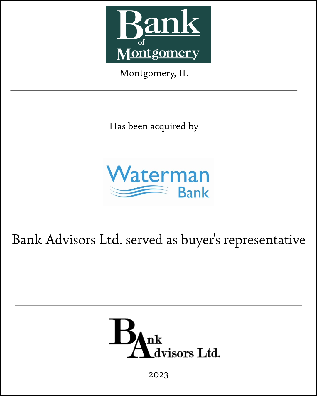 Montgomery Bank Transaction 2023